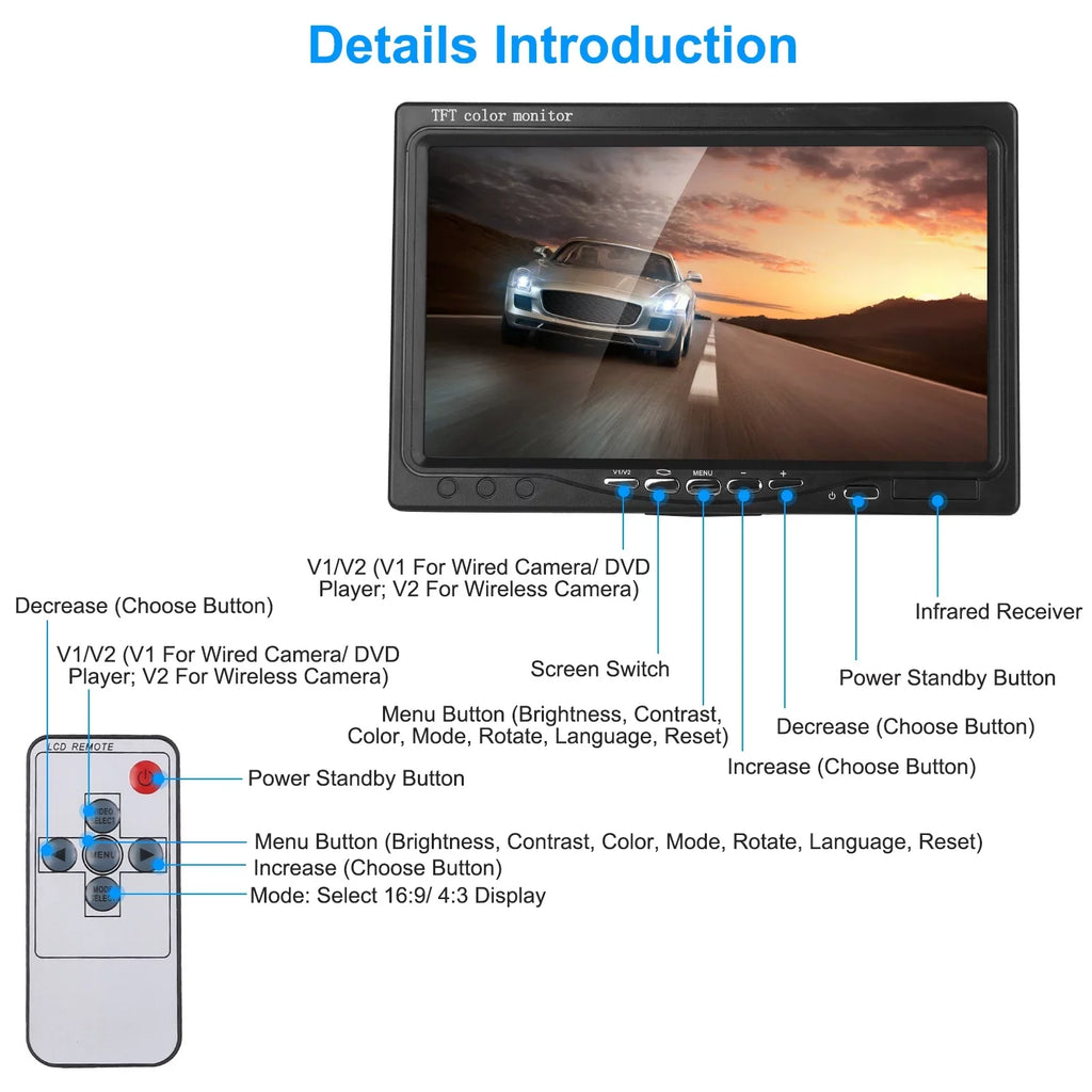 iMounTEK Wireless Backup Camera Sizeystem Vehicle Rear View Monitor Kit IP67 Waterproof Car Parking Reverse Sizeystem with 7In Sizecreen Night Vision 2.4G Sizetable Sizeignal for Car Trunk Van SizeUV