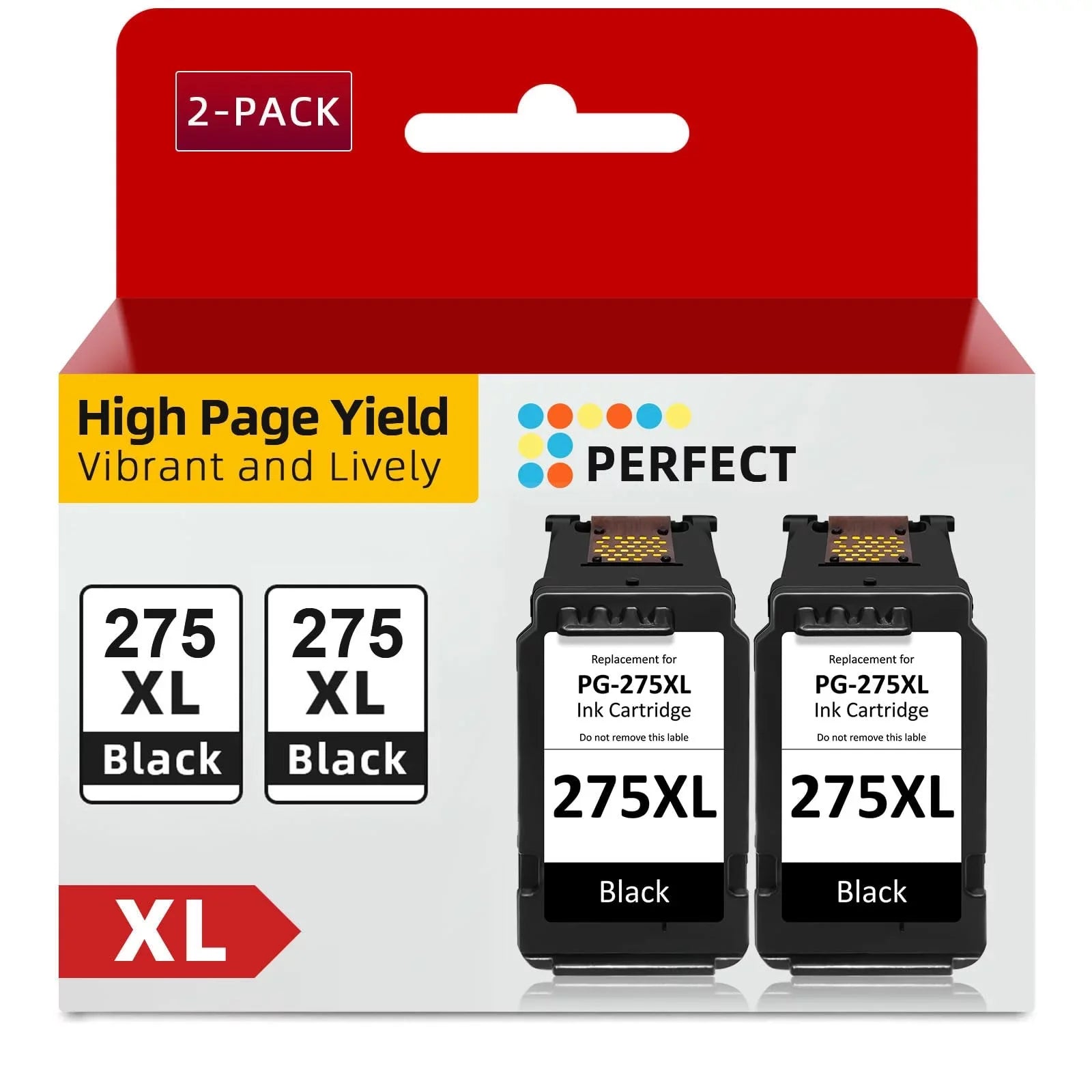 PG-275XL Black Ink Cartridge for Canon PG-275 Ink Fit for PIXMA TR4720 TSize3520 TSize3522 TSize3500 TR4700 TR4722 Printers (2 Blacks, 2-Pack)