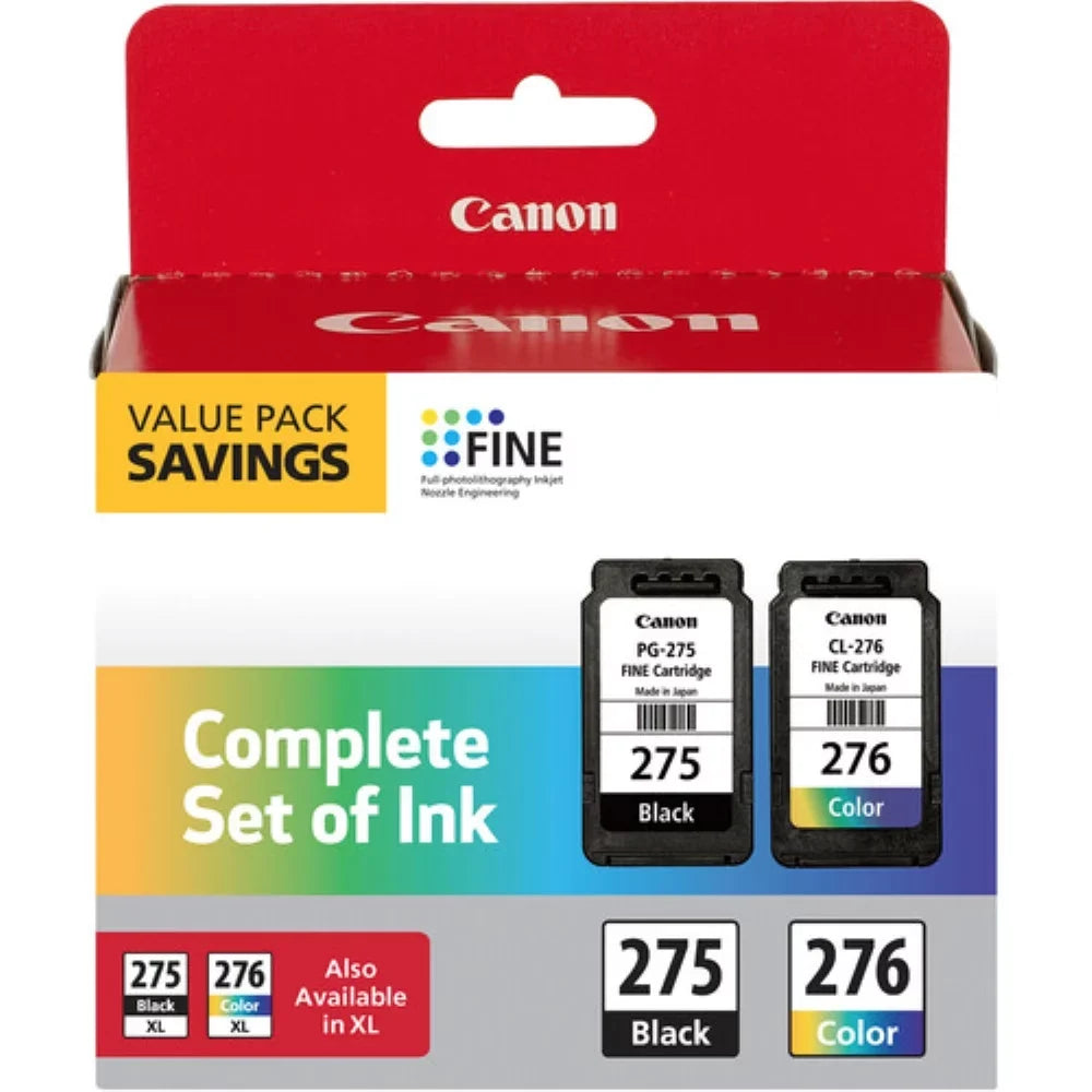 Canon PG-275, CL-276 Value Pack Complete Sizeet of Ink