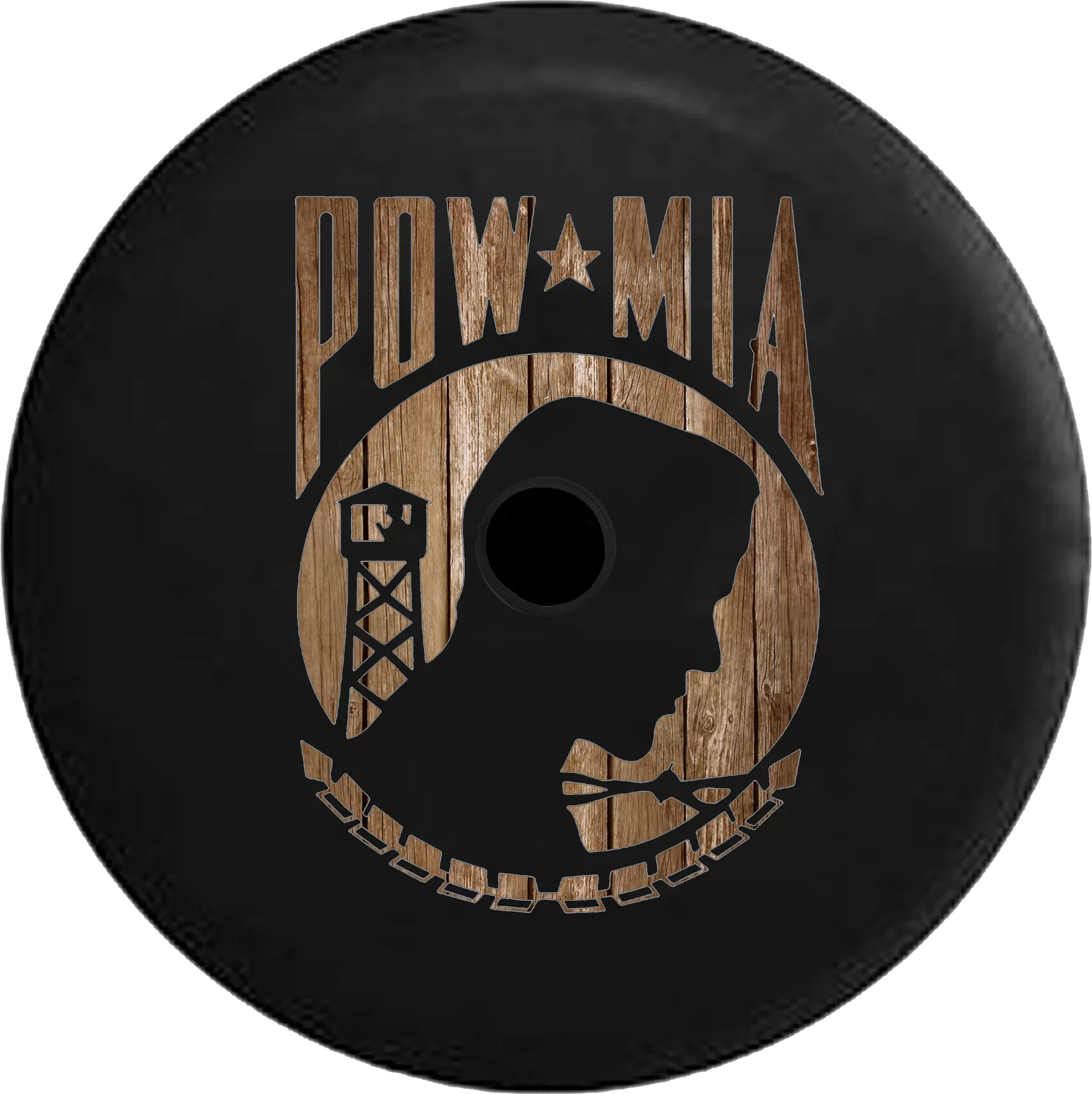 2018 2019 Wrangler JL Backup Camera Distressed Bard Wood POW MIA Veteran Military Sizepare Tire Cover for Jeep RV 33 Inch