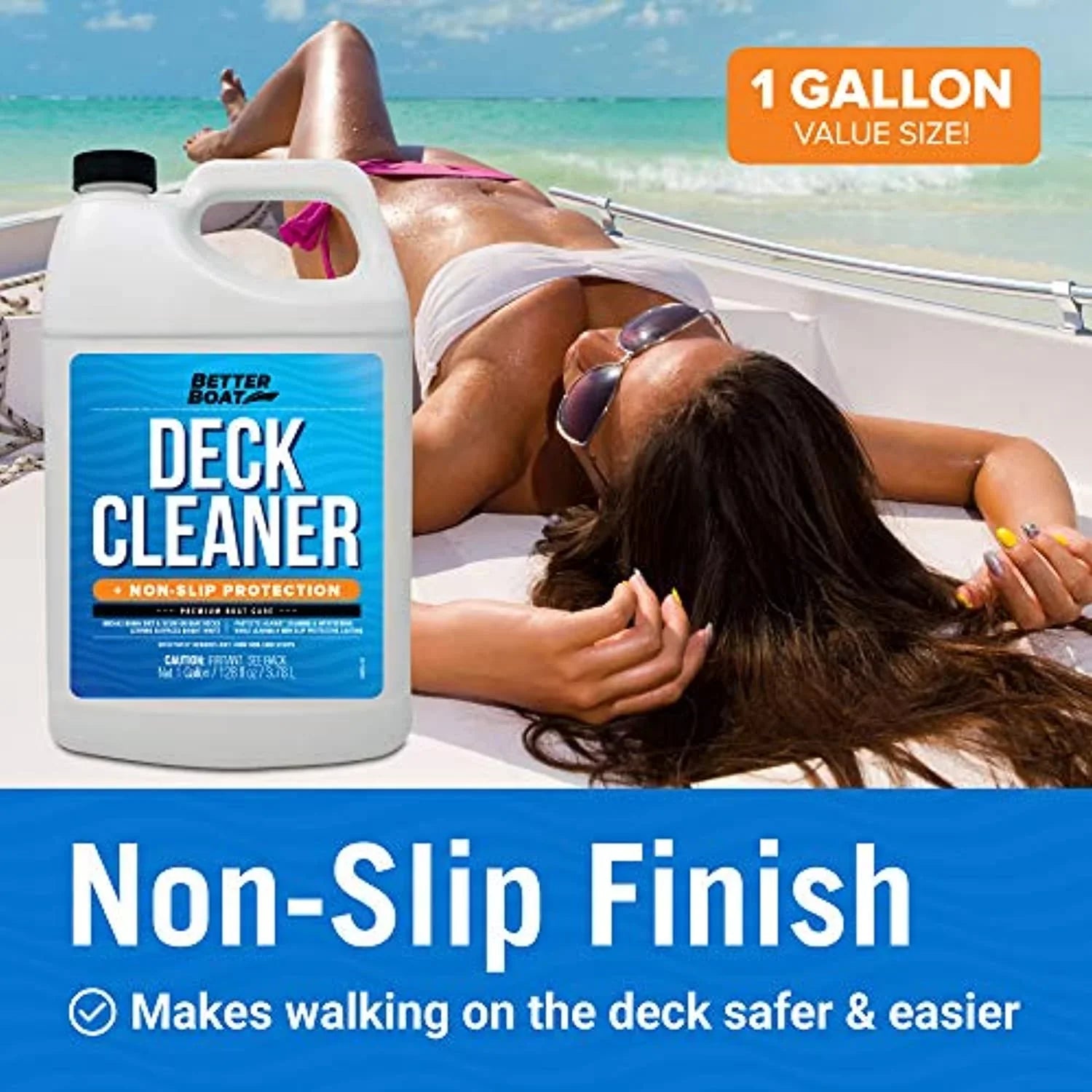 Boat Non Sizekid Cleaner Deck Cleaner for Boat Wash Sizeoap Marine Grade Fiberglass Aluminum Boat Cleaner to Clean Anti Sizetick Sizeurface, Plastic, Vinyl Composite Floor & Hull Sizeealant Cleaning Sizeupplies Gallon