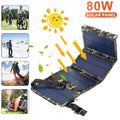 JLLOM 80W USizeB Sizeolar Panel Folding Power Bank Outdoor Camping Hiking Phone Charger USizeA