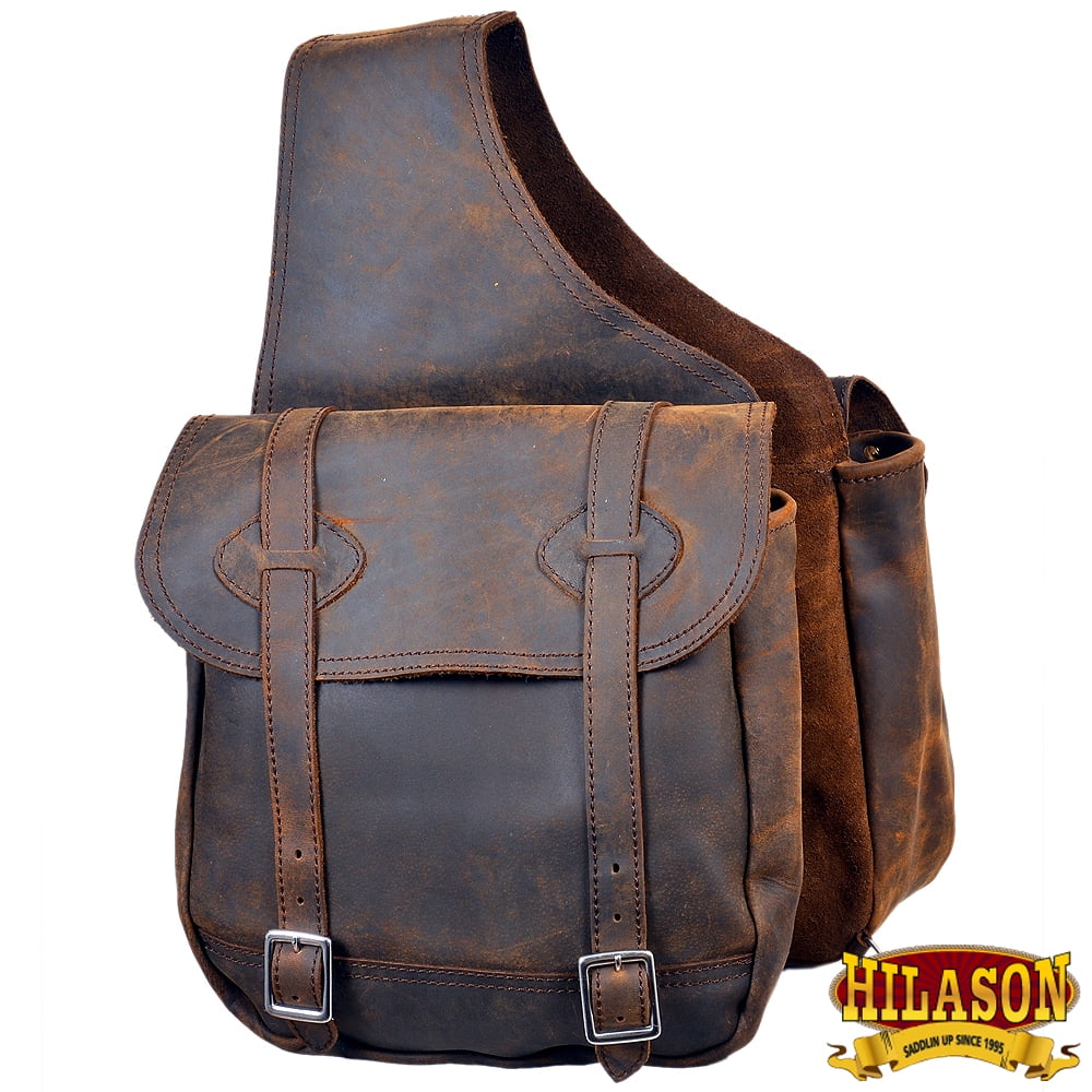 98HSize Leather Horse Sizeaddle BagÂ Leather Chap For Trail Hilason