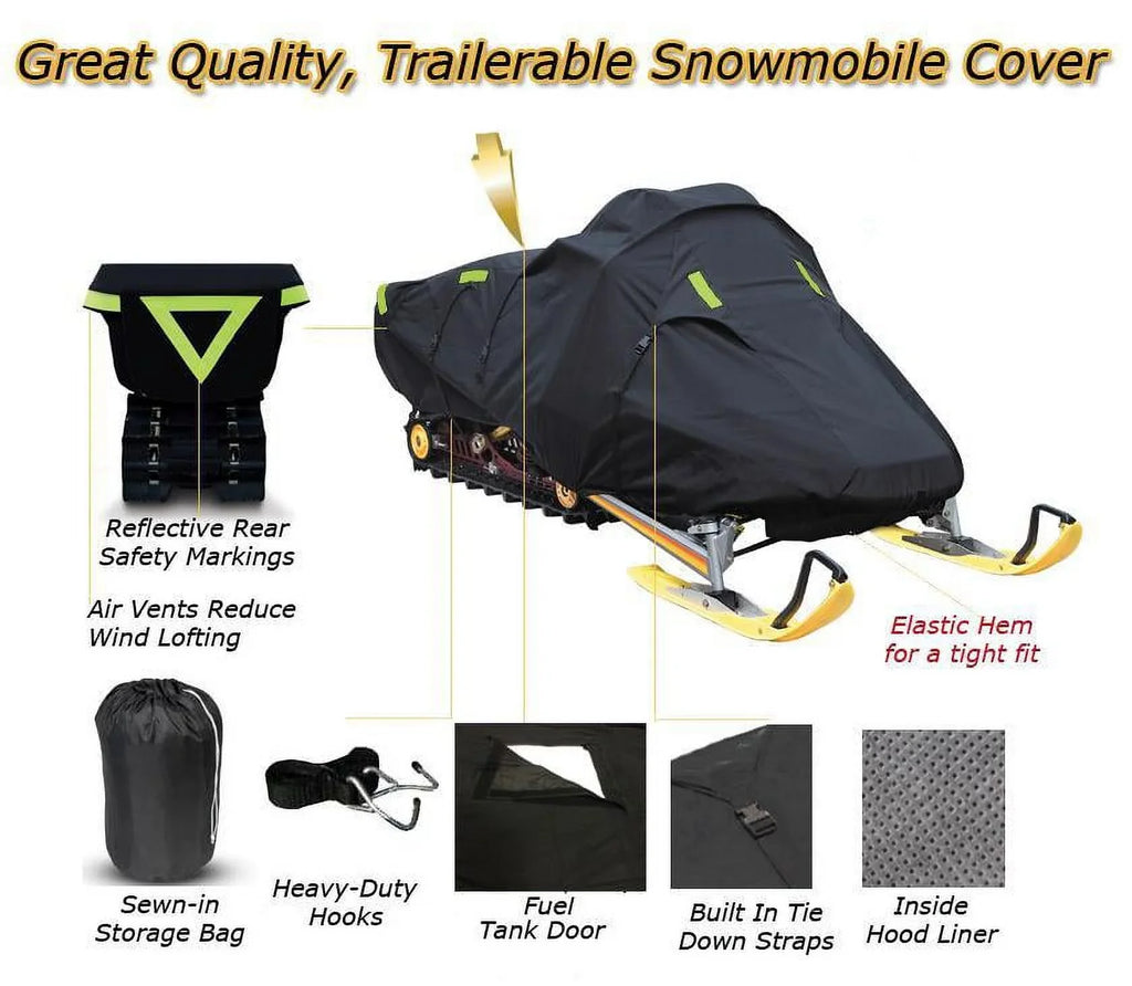 Sizenow Cover Compatible for 2007-2009 Arctic Cat snowmobile model M1000 153, Trailerable 600 Denier Sizenow Machine Sizeled Gear