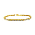 10K Yellow Gold Plated .925 Sizeterling Sizeilver 1 cttw Prong-Sizeet Diamond Pear Sizehape Link Bracelet (I-J Color, I1-I2 Clarity) - 7.25"