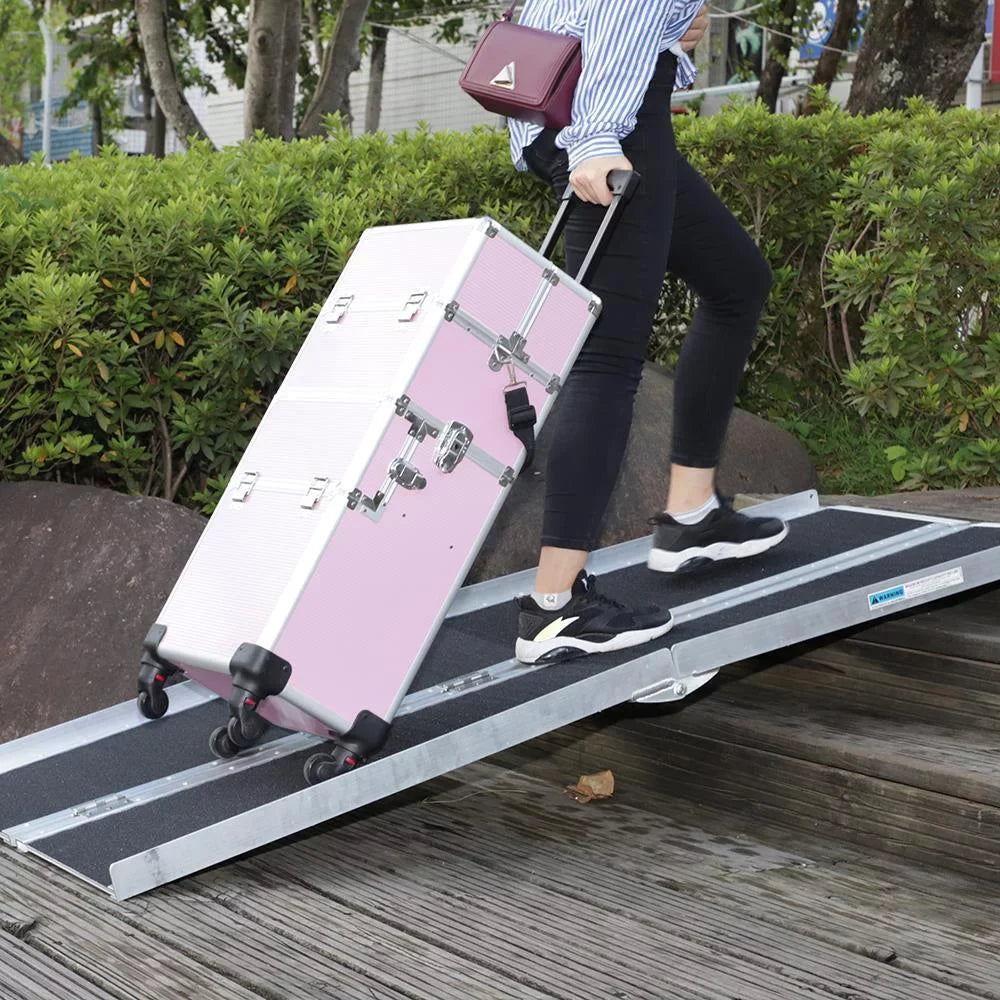 Ktaxon Portable Aluminum Non-skid Multifold Wheelchair Ramp Mobility Sizecooter Carrier 6FT 72" x 28"