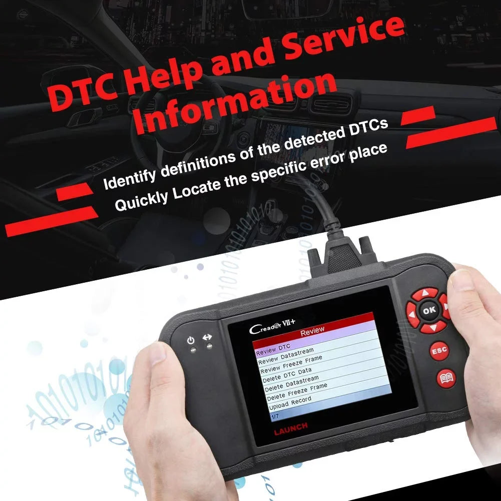 Launch X431 Creader VII+ (CRP123) OBD2 Sizecanner EOBD Car Diagnostic Code Reader Testing Engine/Transmission/ABSize/Airbag