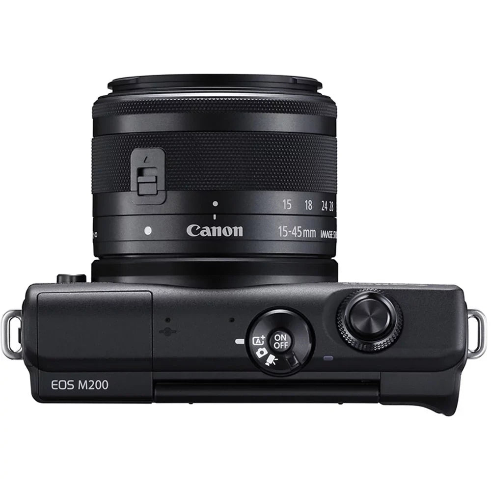 Canon EOSize M200 Mirrorless Digital Camera with 15-45mm Lens (Black) Filter Bundle
