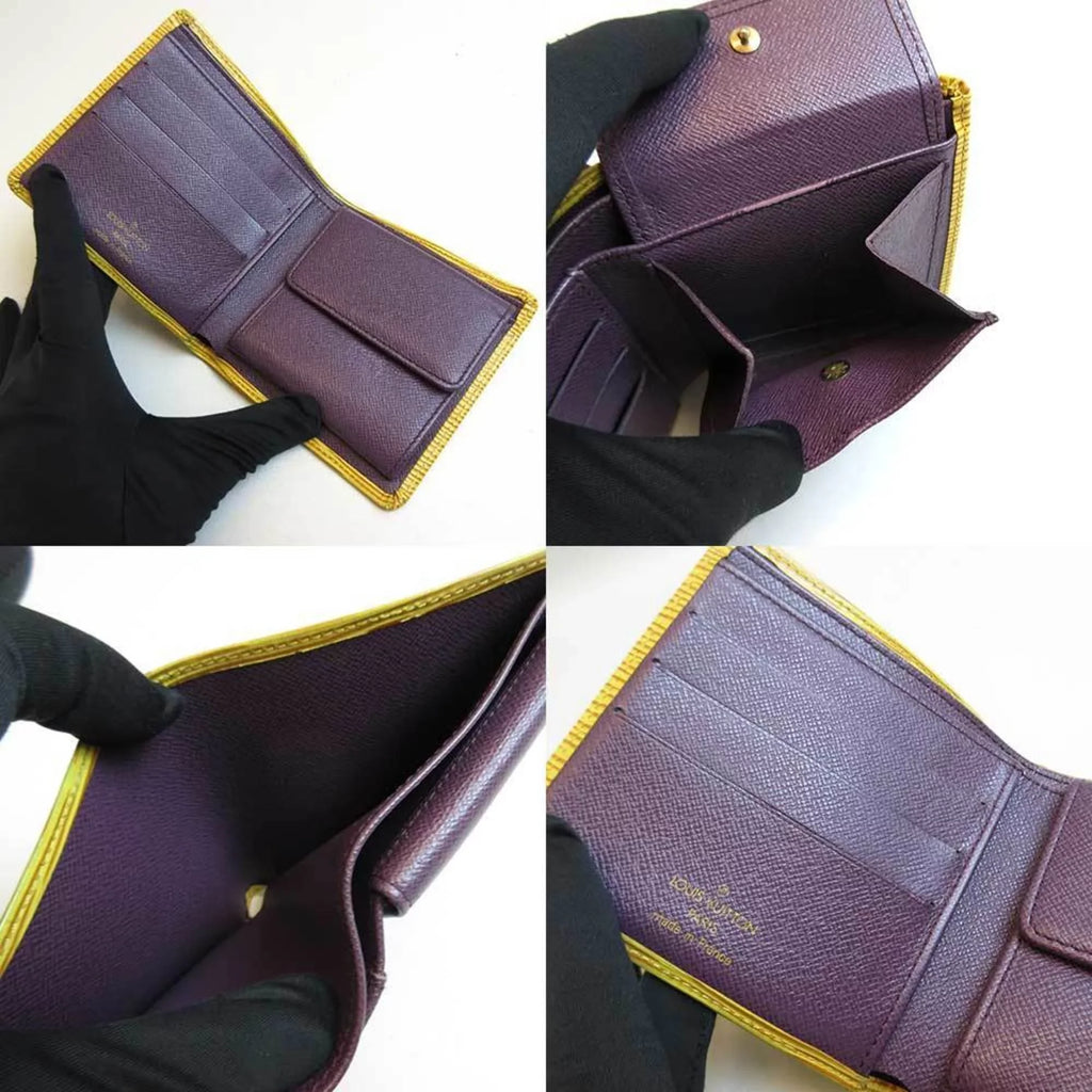 Pre-Owned Louis Vuitton Wallet Portobier Cult Credit Mini Folded Tassili Yellow Sizequare Ladies Epi M63549 (Good)