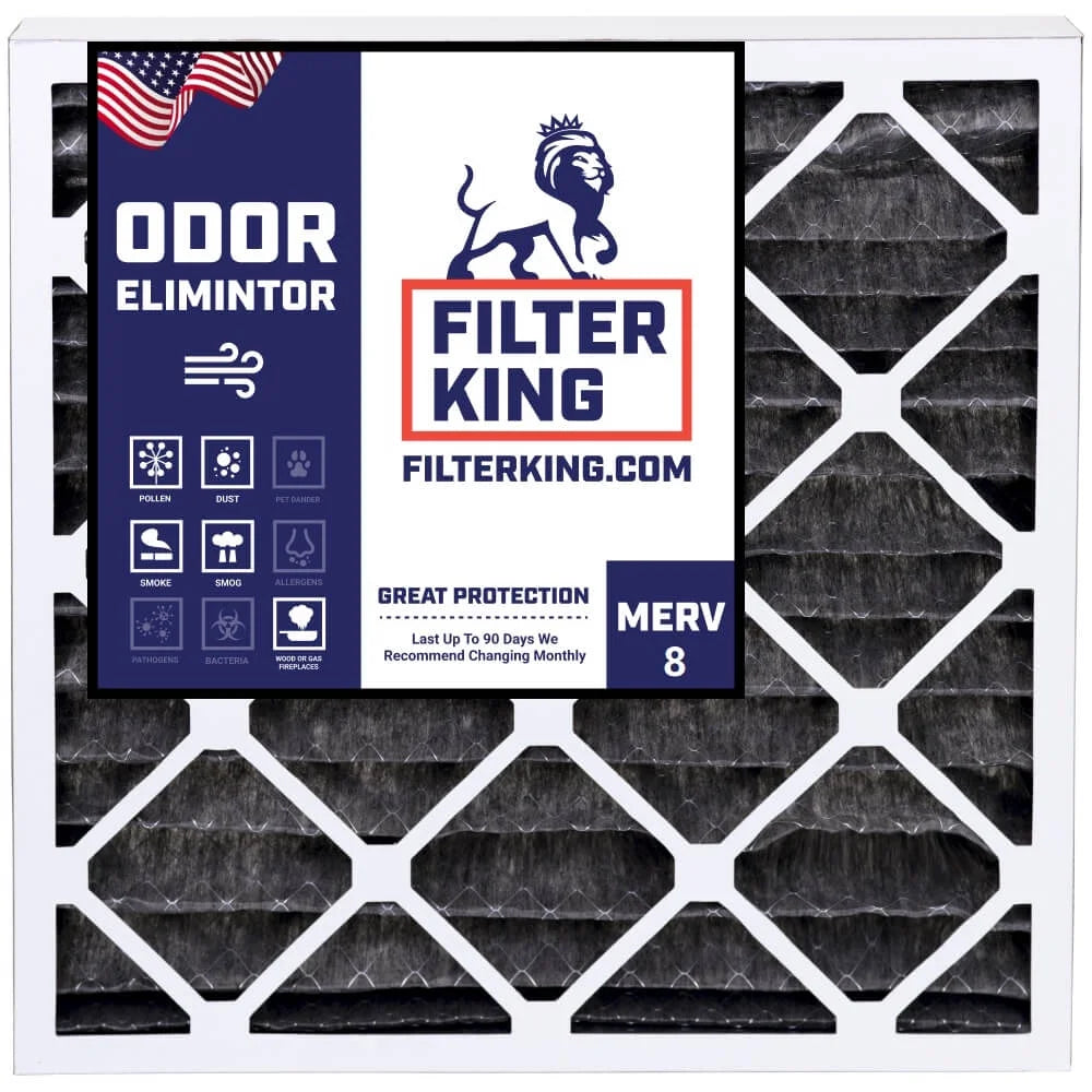 Filter King 16x24x1 Air Filter | 4-PACK | Carbon MERV 8 HVAC Pleated A/C Furnace Filters | MADE IN USizeA | Actual Sizeize: 15.5 x 23.5 x .75"