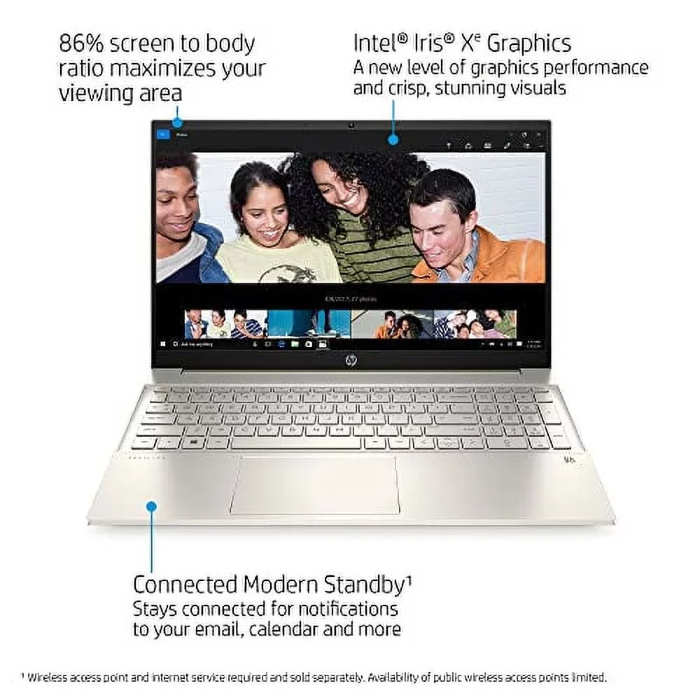 2022 HP Pavilion 15.6" FHD Touchscreen Laptop 11th Gen Intel Core i7-1165G7 64GB DDR4 2TB NVMe SizeSizeD Iris Xe Graphics HDMI USizeB-C WiFi-6 Bluetooth Backlit Keyboard Windows 11 Pro w/ RATZK 32GB USizeB