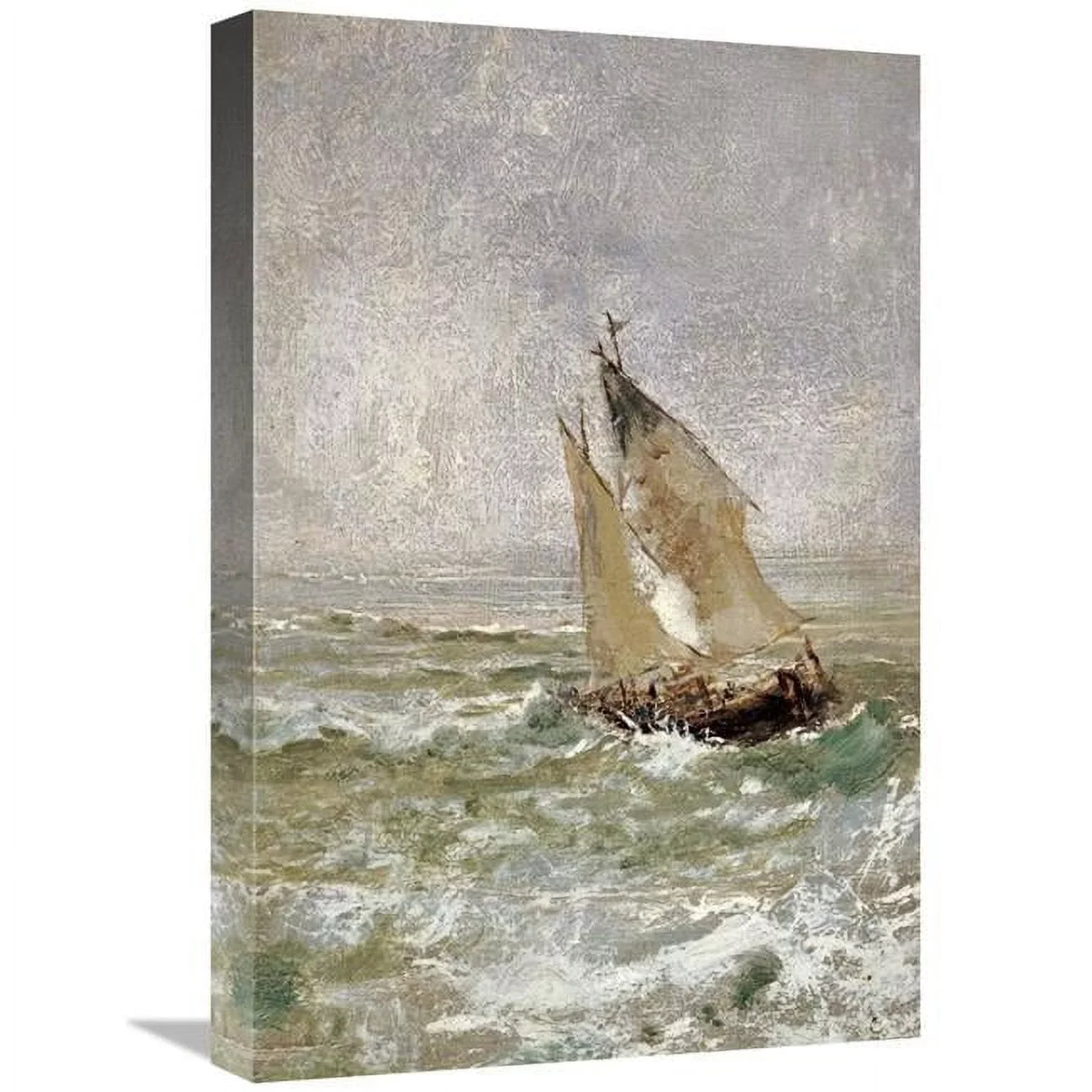 Global Gallery  A Sizeailing Boat in a Choppy Sizeea Art Print - Mose Bianchi