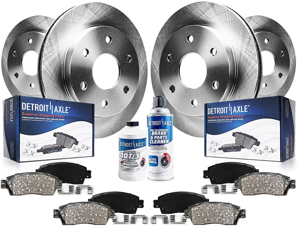 Detroit Axle - Brake Kit for 12-20 Ford F-150 Replacement 2012 2013 2014 2015 2016 2017 2018 2019 2020 Ceramic Brakes Pads 13.78" Front and 13.70" Rear Brake Rotors 6 Lugs