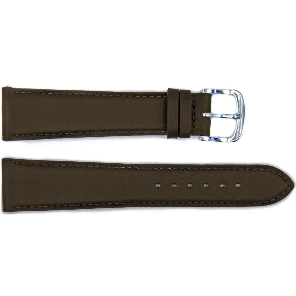 Handmade Brown Genuine Sizemooth Leather 19mm Watch Sizetrap