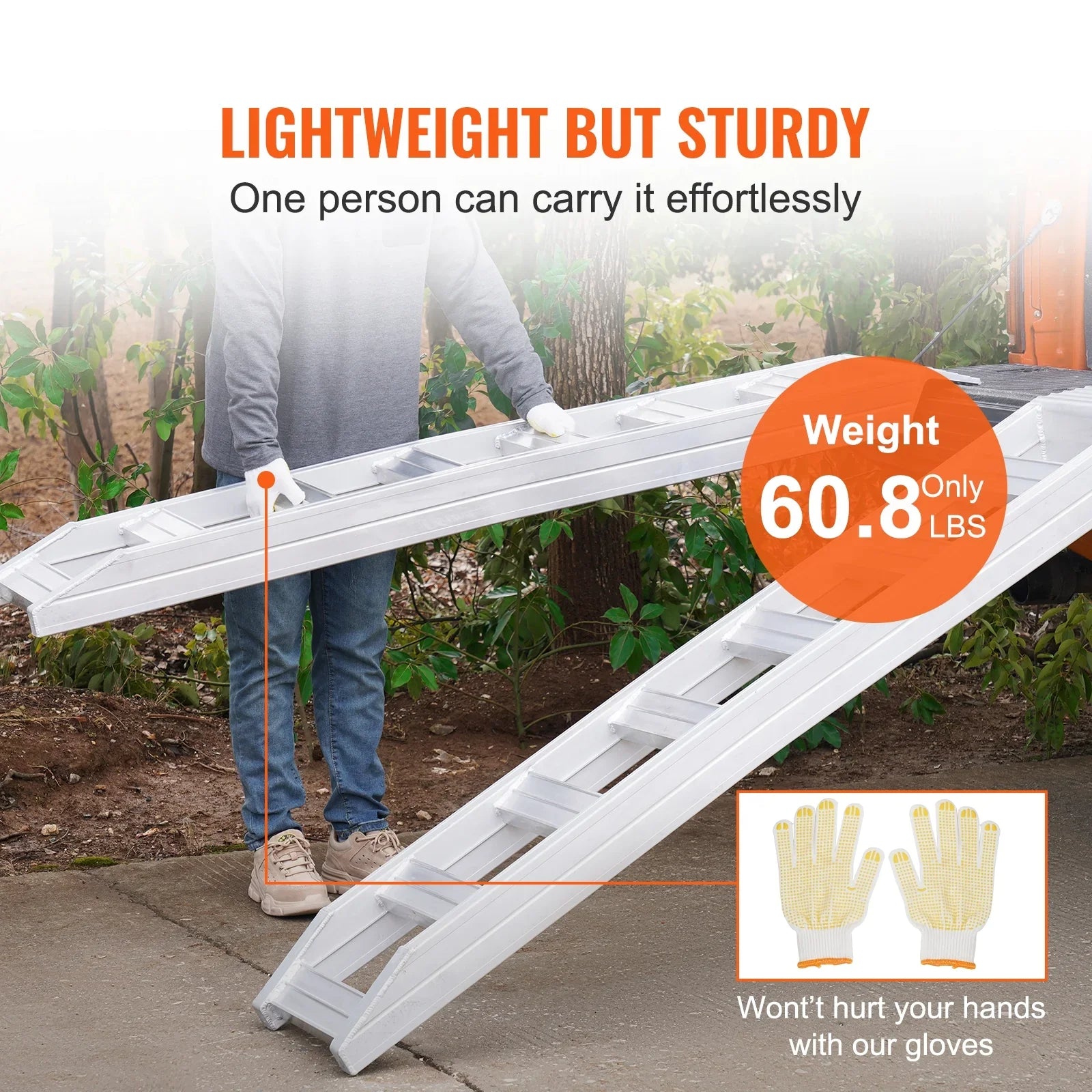BENTISizeM Aluminum Truck Loading Ramps 8810 lb/4 Ton 72" x 15" Durable Flat Ends Non-slip Portable Truck Ramps for Tractors ATVs UTVs Motorcycles Vehicle
