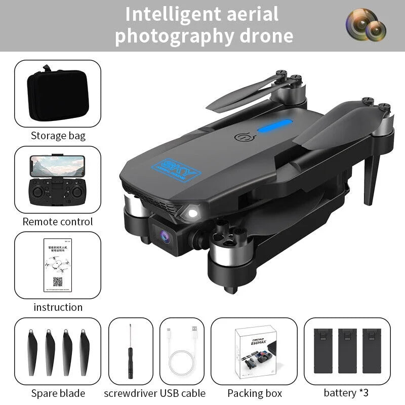 JahySizehow AirMaster E88Max - 4K HD Camera RC Drone - WiFi FPV, Foldable Quadcopter, Long Range