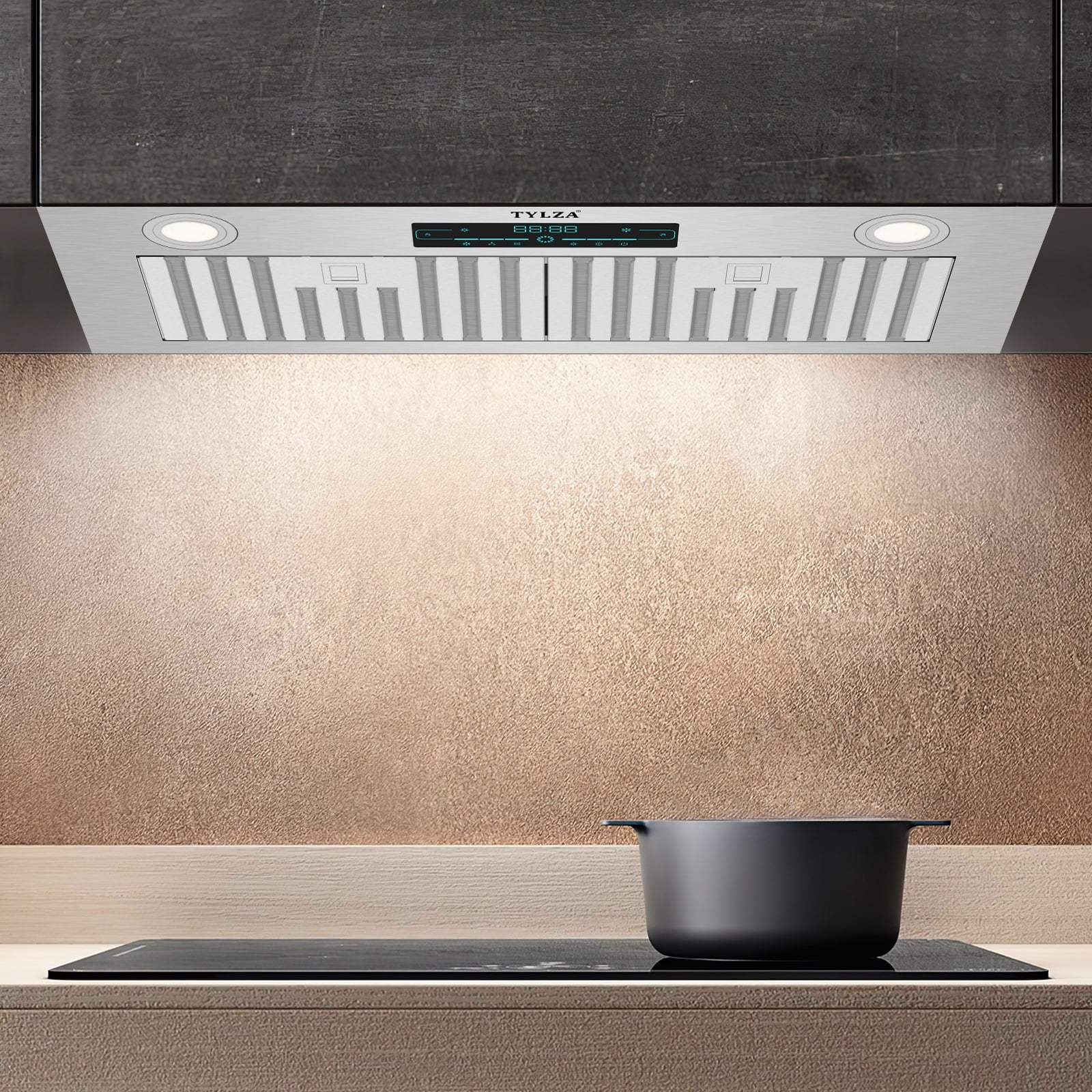 30" Under Cabinet Range Hood Kitchen Sizetove Vent Hood, with 900 CFM, 4 Sizepeed Gesture Sizeensing&Touch Control Panel