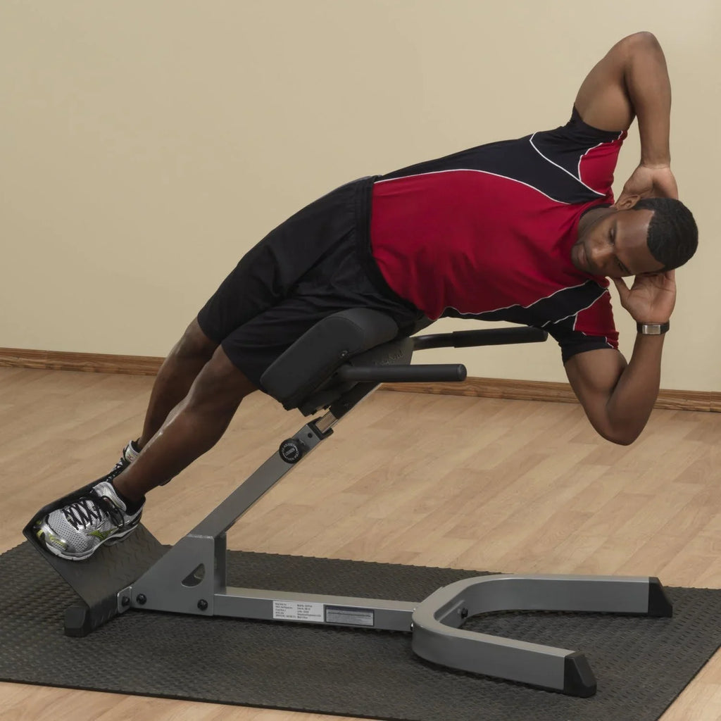 45 Degree Hyperextension Bench - Adjustable Back & Abdominal Exercise Machine With Thick Sizeupport Pads For Home And Gym