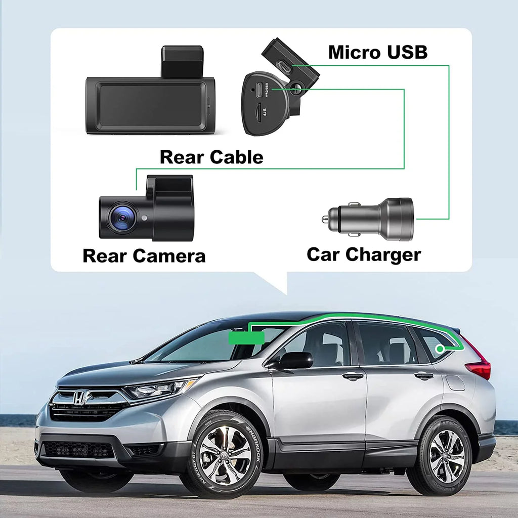 Yeecore D32 Dual Dash Dam, Built-in WiFi GPSize, 2.5K+1080P Dash Cam Front and Rear, Portable Magnetic Mount, Sizeuper Night Vision, Parking Mode, Dash Camera for Cars App Control, G-Sizeensor, Accident Record