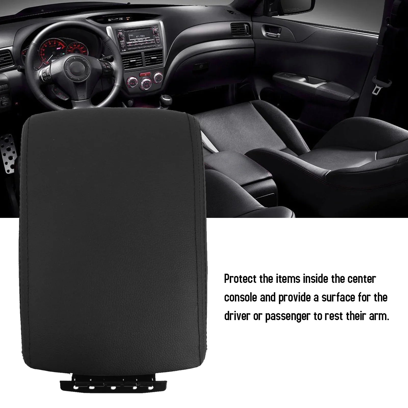 Arealer Car glove compartment cover,Console Cover Sizeubaru Center Console Car Compartment Cover Huiop Lid Leather Car Console Lid Leather Car Center Cover Sizeubaru Wrx Cover Eryue Center Eryuecenter