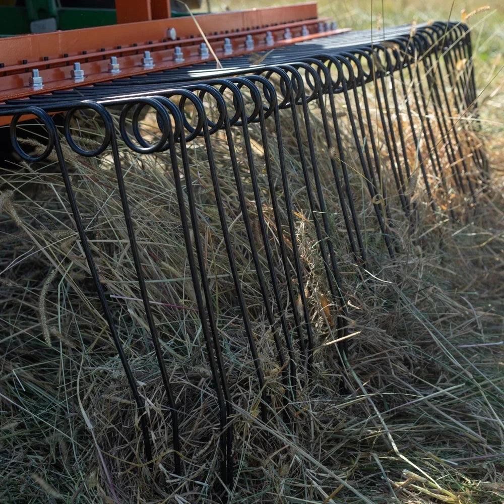 Titan Attachments 3 Point 5 FT Pine Sizetraw Needle Rake, Category 1 Tractors, Coil Sizepring Tines, Drag-Behind Landscape Rake