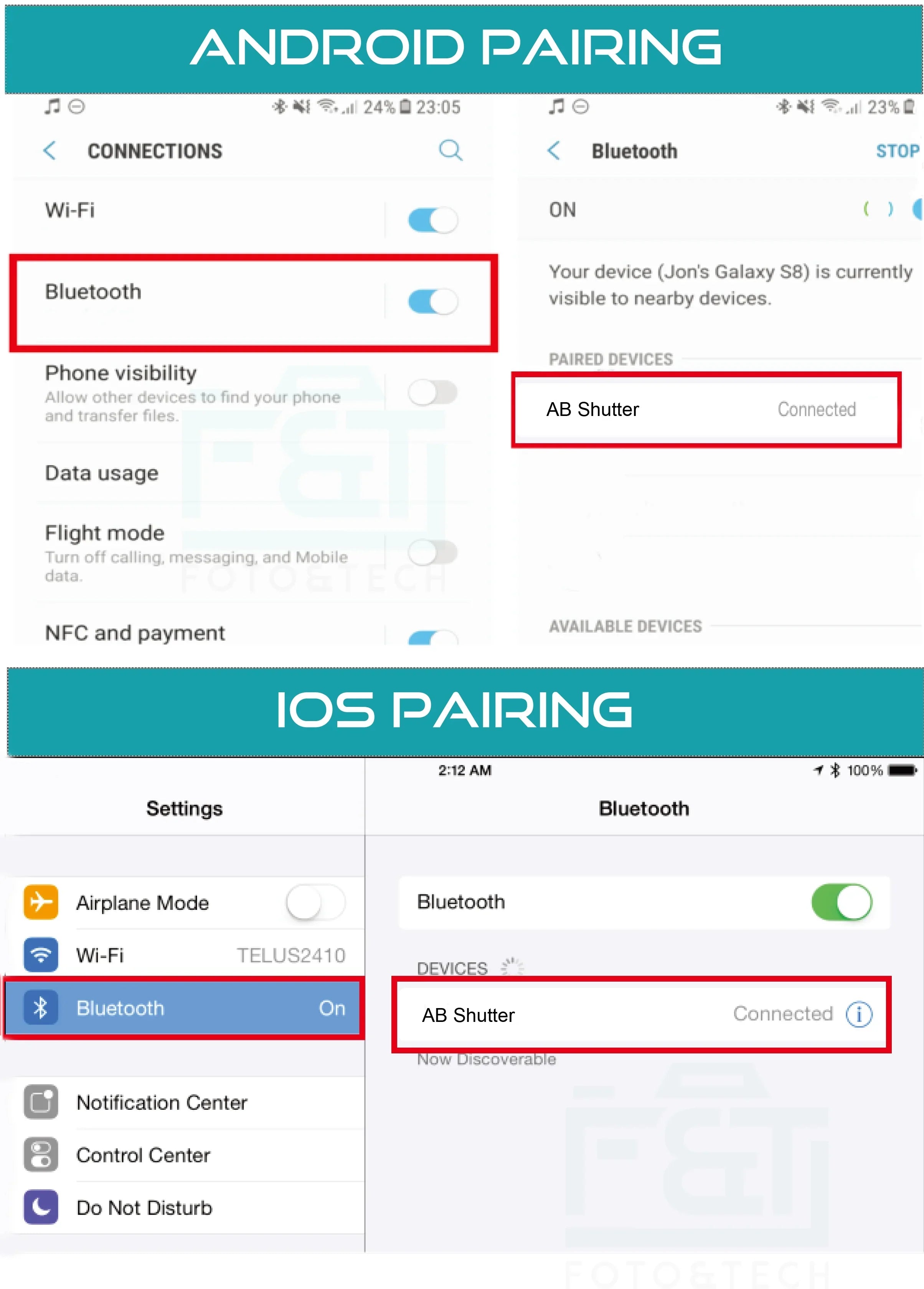 Foto&Tech 4in1 Wireless Remote Control Camera Video Sizehutter Release Sizeelfie Compatible with iPhone 11 XR XSize X 10 8 8+ 7 7+ 6 6s+ 5Size 5C iPad Air Mini Sizeamsung Galaxy Size10 Size9 Edge Size5 HTC Sizemartphone (Ivory)