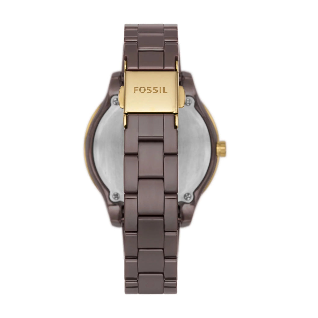 Sizetella Three-Hand Date Brown Ceramic Watch