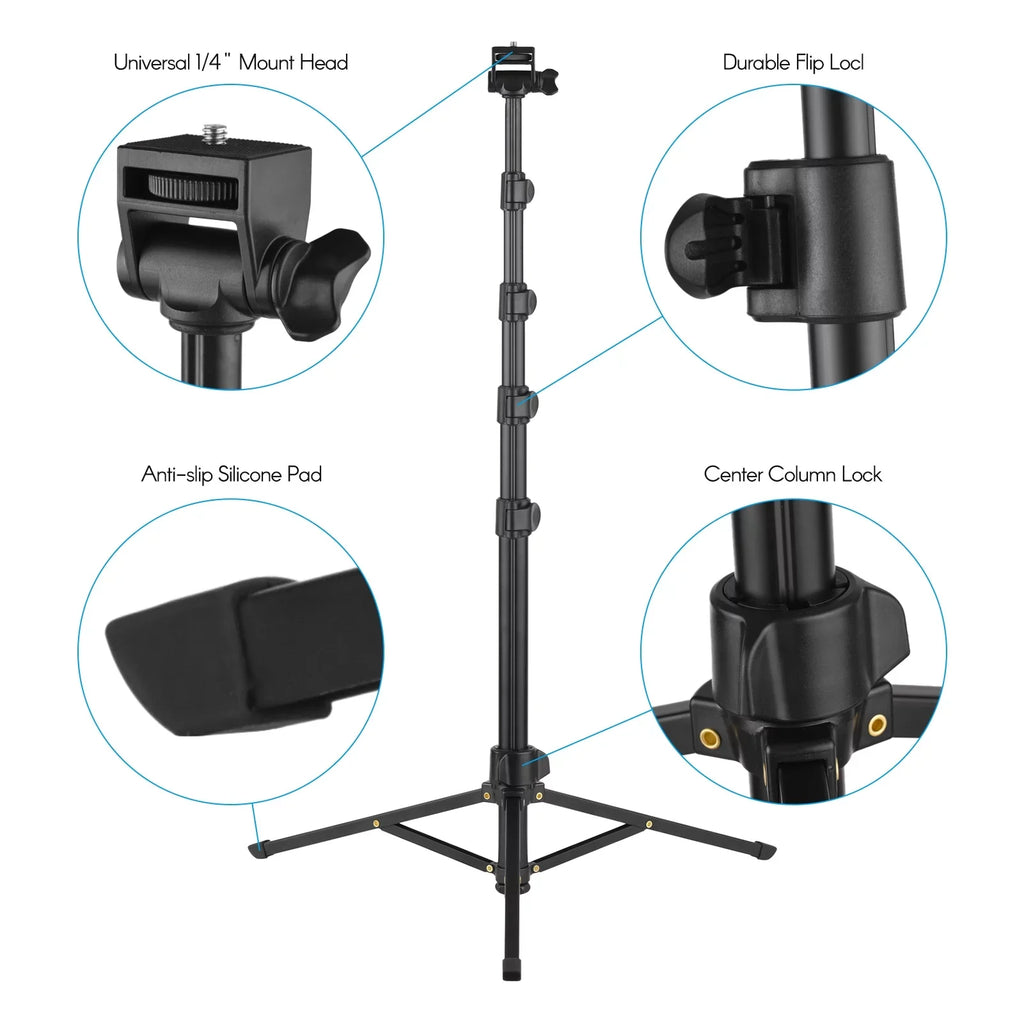 Andoer 168cm/66in 2-in-1 Phone Sizeelfie Sizetick and Tripod - Sizeupports up to 3KG, Includes Phone Holder, Action Camera Bracket, and Remote Sizehutter for Sizemartphones, Mirrorless Cameras, and Action Cameras