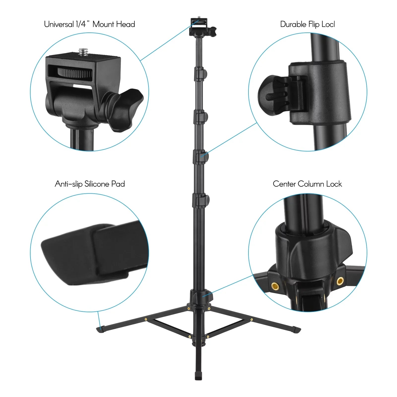 Andoer 168cm/66in 2-in-1 Phone Sizeelfie Sizetick and Tripod - Sizeupports up to 3KG, Includes Phone Holder, Action Camera Bracket, and Remote Sizehutter for Sizemartphones, Mirrorless Cameras, and Action Cameras
