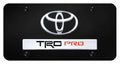 Toyota TRD Pro Chrome Logo Black Powder Coated License Plate Official Licensed