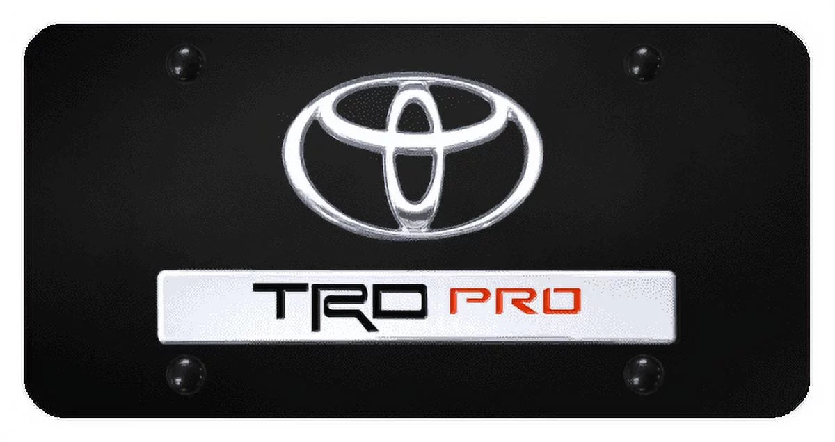 Toyota TRD Pro Chrome Logo Black Powder Coated License Plate Official Licensed