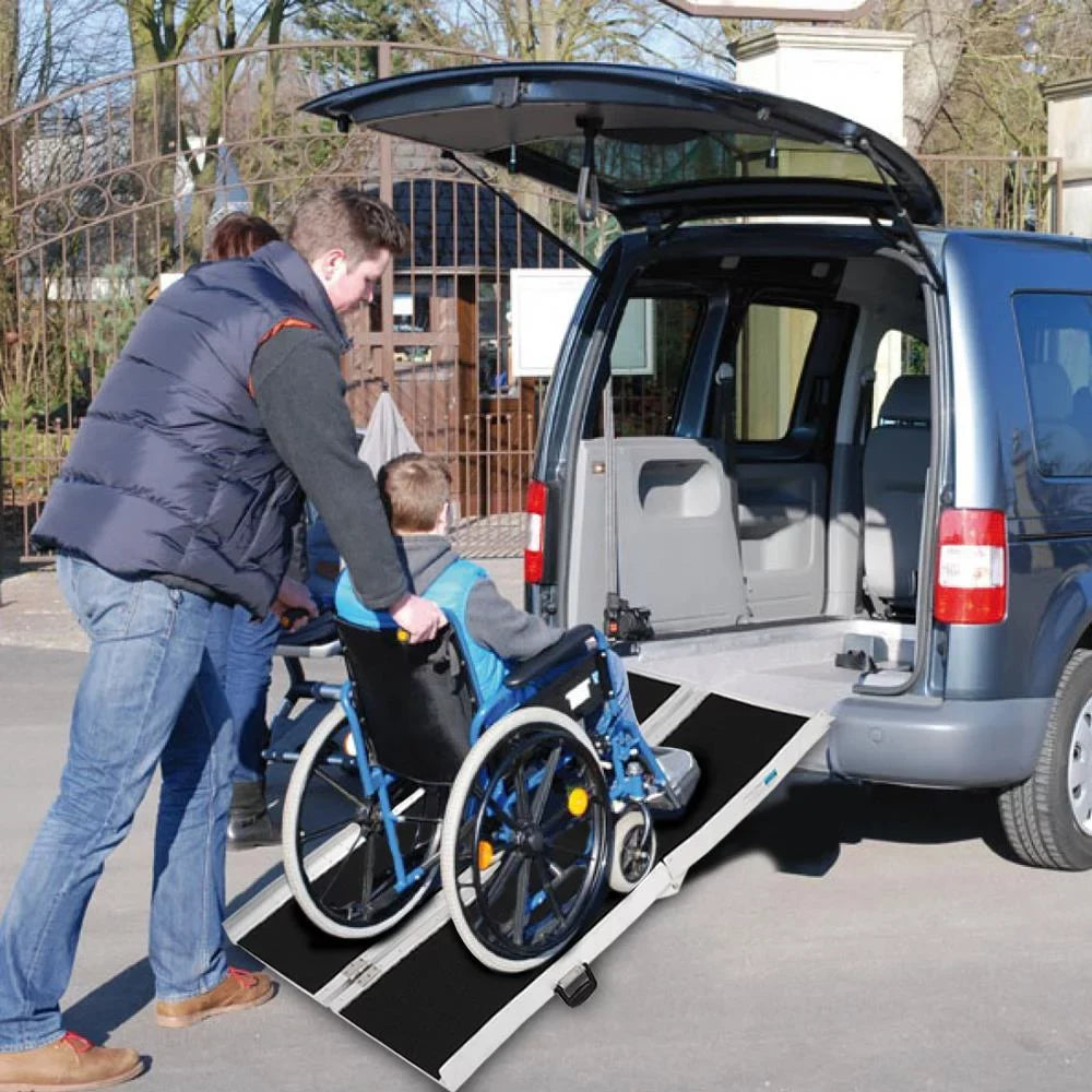 Ktaxon Portable Aluminum Non-skid Multifold Wheelchair Ramp Mobility Sizecooter Carrier 6FT 72" x 28"