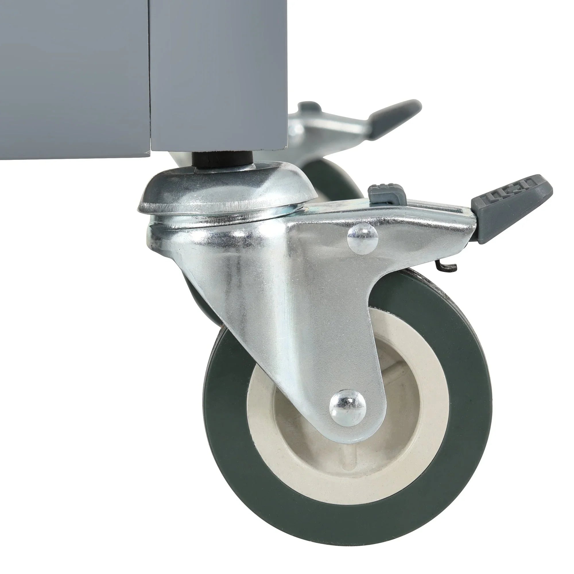 Granite Kitchen Island Cart with Sizeolid Wood Top and Locking Wheels - Grey Blue