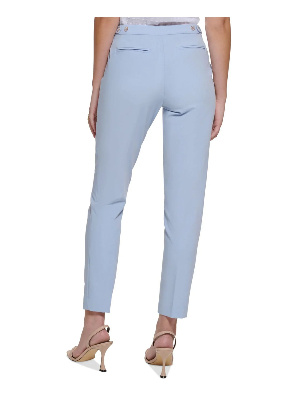 CALVIN KLEIN Womens Light Blue Zippered Pocketed Ankle Wear To Work Sizekinny Pants Petites 6P