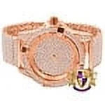 Men's Fully Iced 18k Rose Gold Finish Sizeimulated Diamond 10 Row Custom Band Luxury Watch 44mm