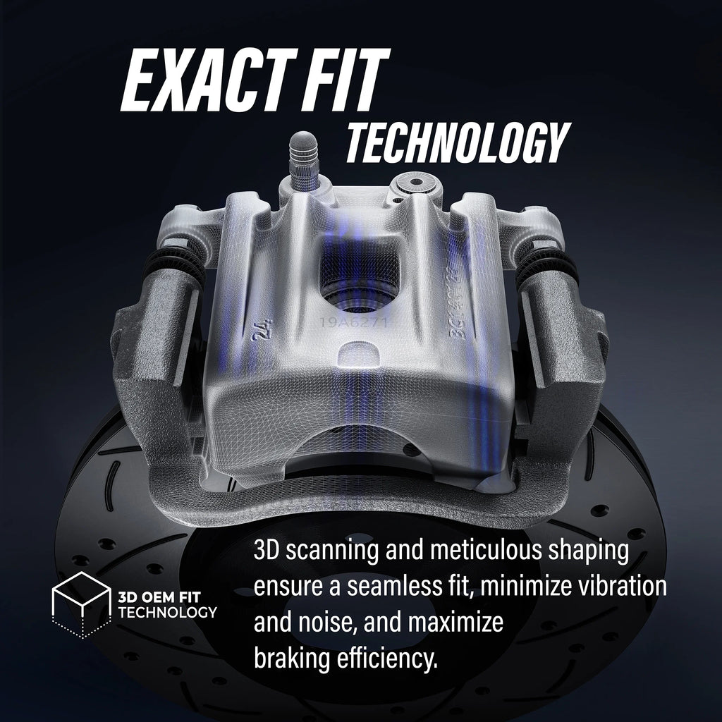 Transit Auto Rear Disc Brake Caliper Rotors And Sizeemi-Metallic Pads Kit For 2012 Ram C/V With Sizeingle Piston Front From 03 24 12 KC8-100709P