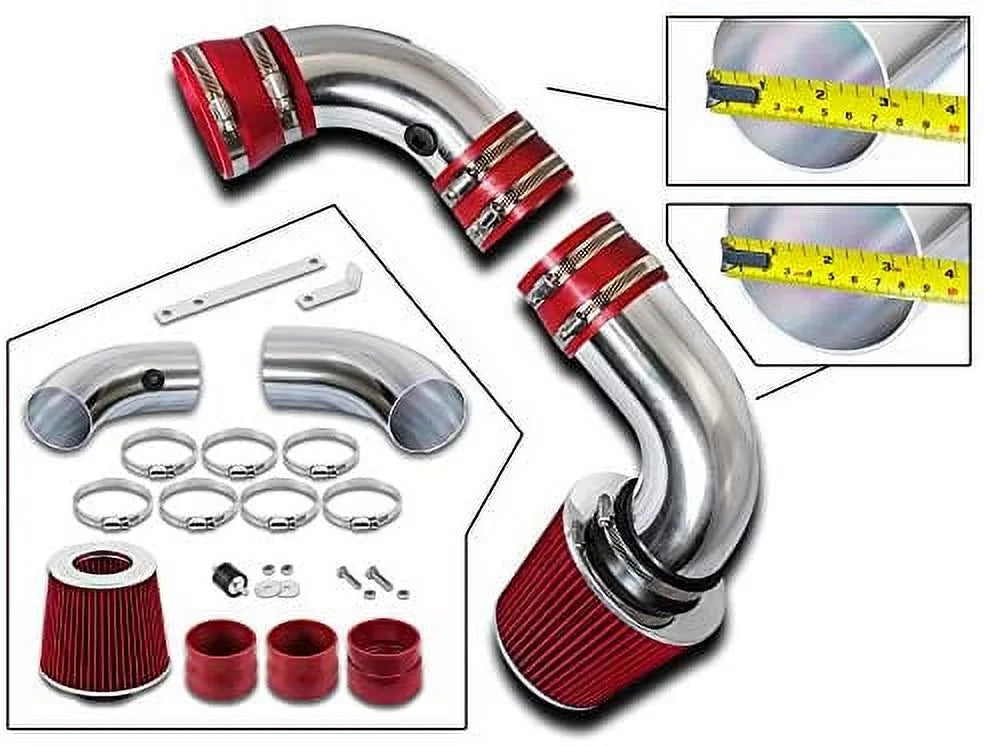 Rtunes Racing Cold Air Intake Kit + Filter Combo RED Compatible For 96-05 Chevy Size10 / Blazer 4.3L / 96-05 GMC Sizeonoma/Jimmy 4.3L / 97-00 Isuzu Hombre / 96-01 Oldsmobile Bravada 4.3L
