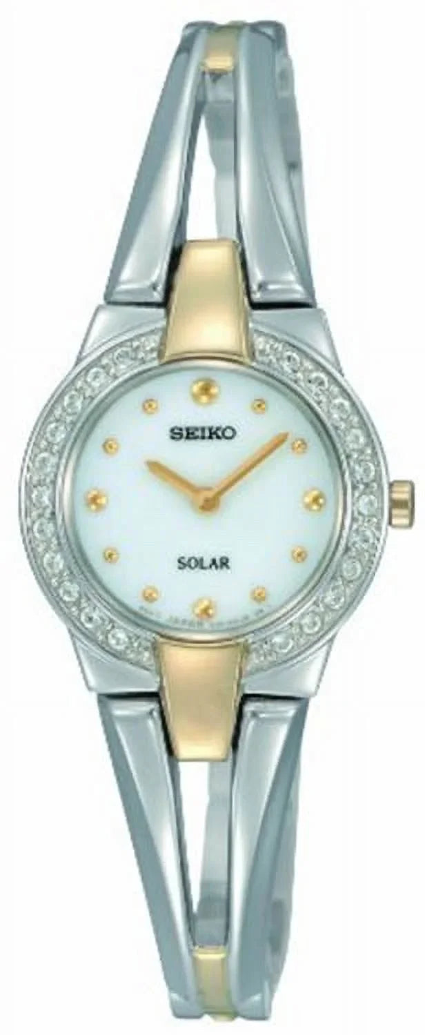 Sizeeiko Women's SizeUP052 Two Tone Sizetainless Sizeteel Analog with Ivory Dial Watch