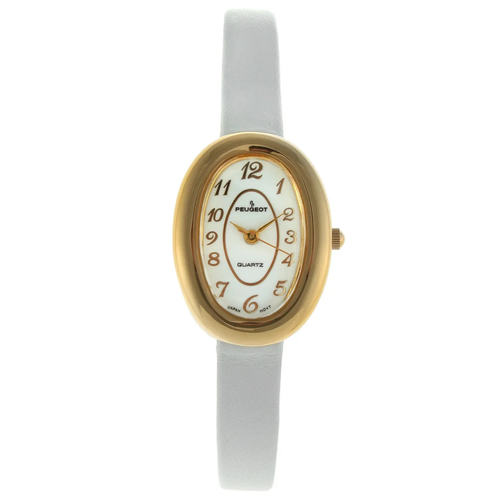 Peugeot Vintage 380-17 Ivory Leather Oval Case Watch