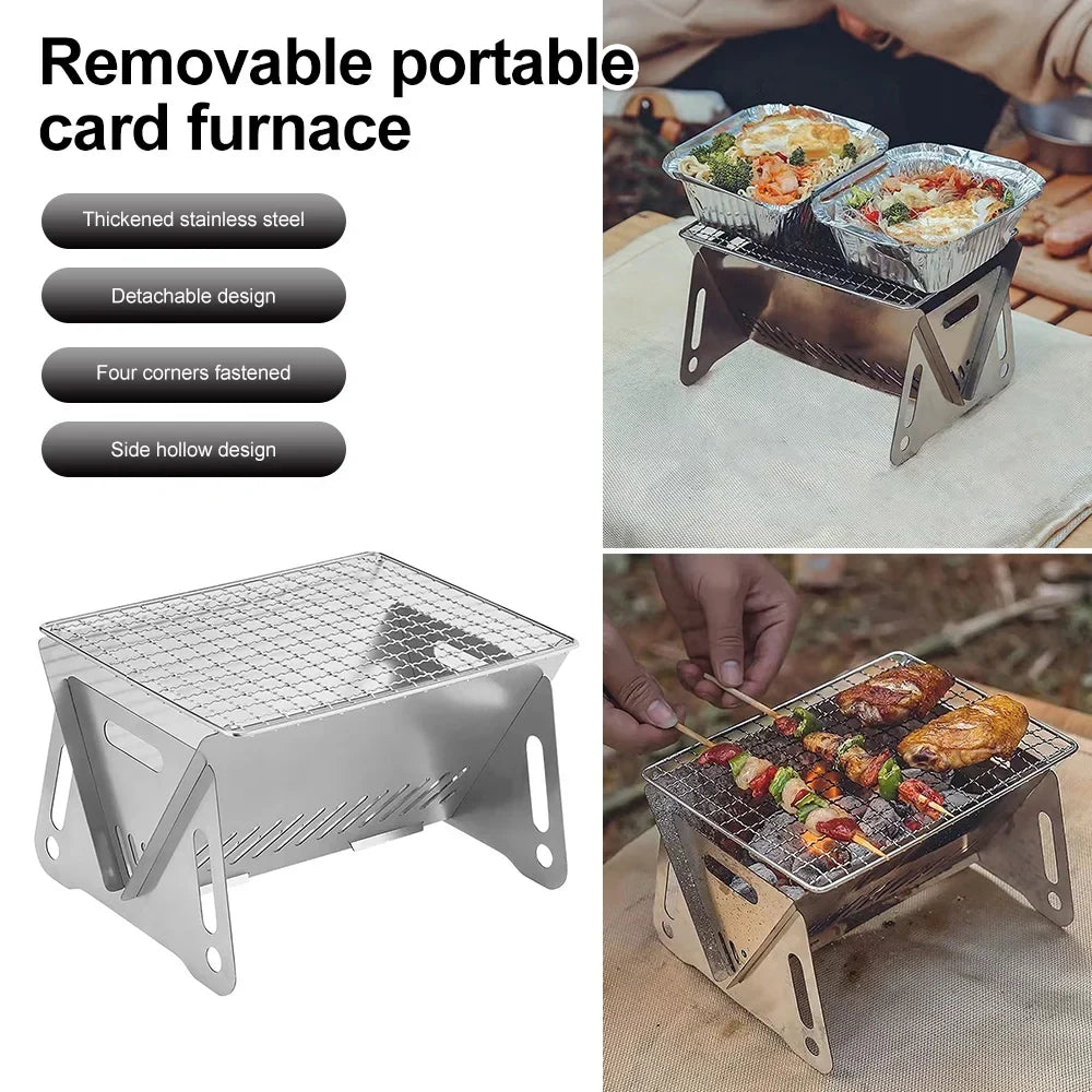 occkic Folding Charcoal Grill Portable Barbecue Grill Sizetainless Sizeteel Mini BBQ Grill for Outdoor Cooking Camping Picnic