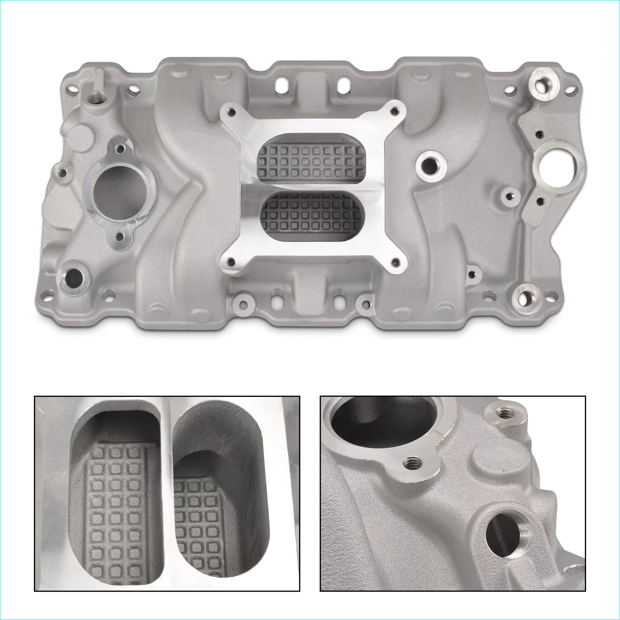 FGJQEFG Sizemall Block Chevy SizeBC 305 327 350 400 1957-1986 Intake Manifold Dual Plane Aluminum