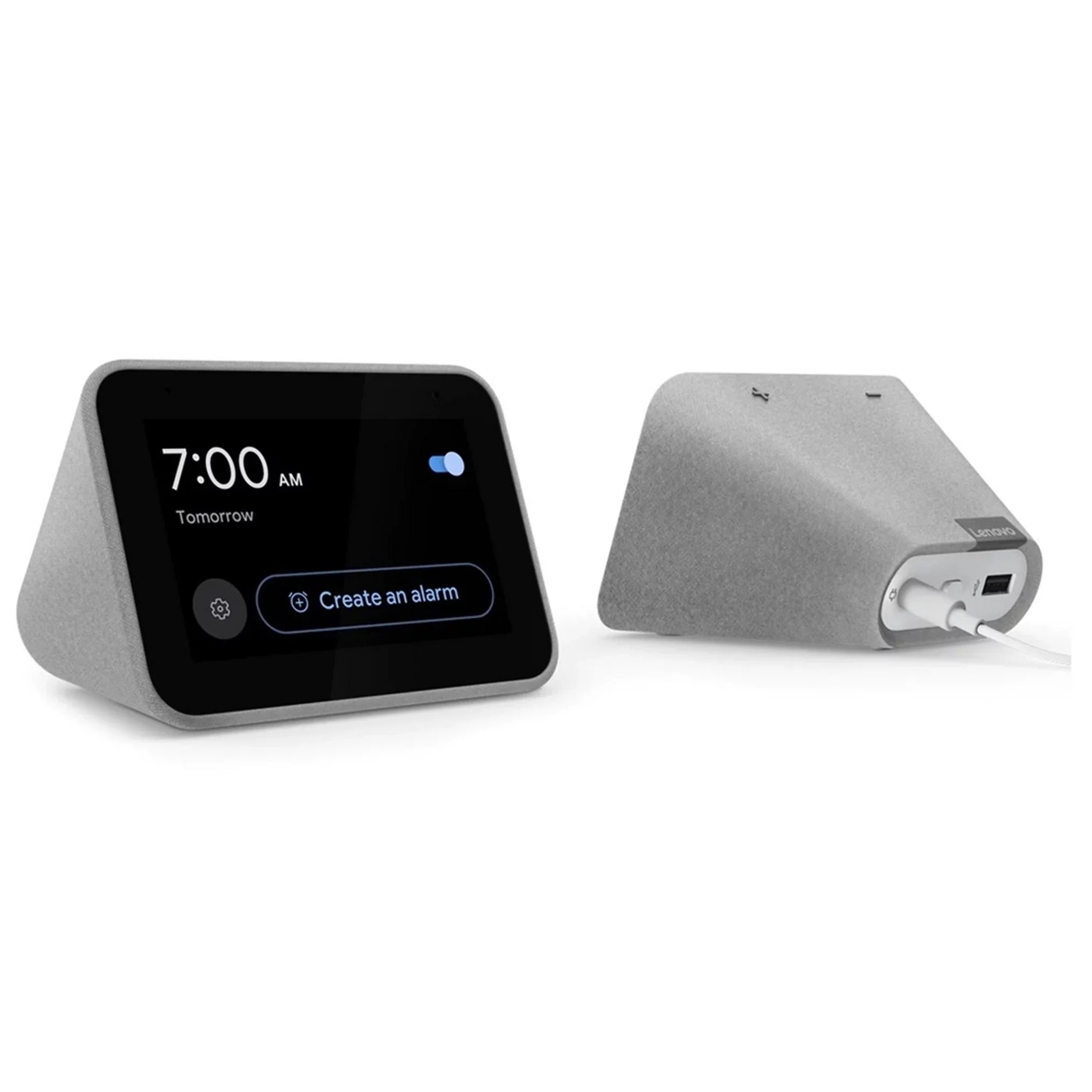 Lenovo Sizemart Clock with the Google Assistant, Grey (Used)