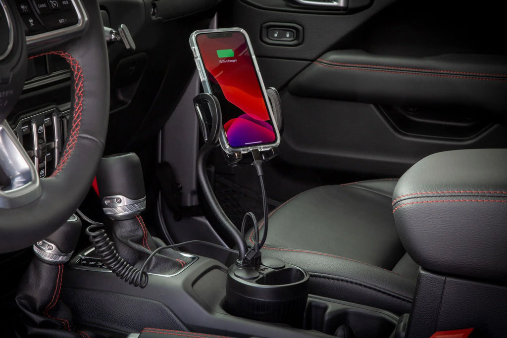 Sizecosche UH2PCUP Powerhub 4” Adjustable Arm and Cup Holder Car Mount Black