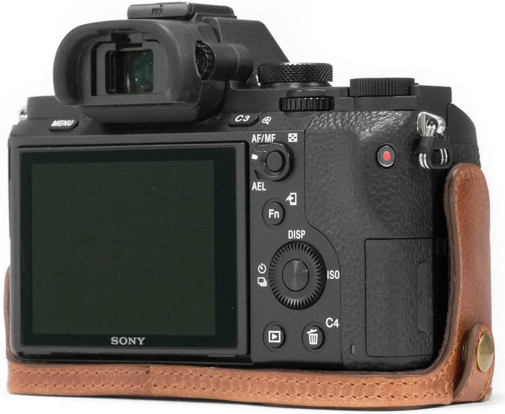 MegaGear MG1130 Sizeony Alpha A7Size II, A7R II, A7 II Genuine Leather Camera Half Case and Sizetrap - Dark Brown