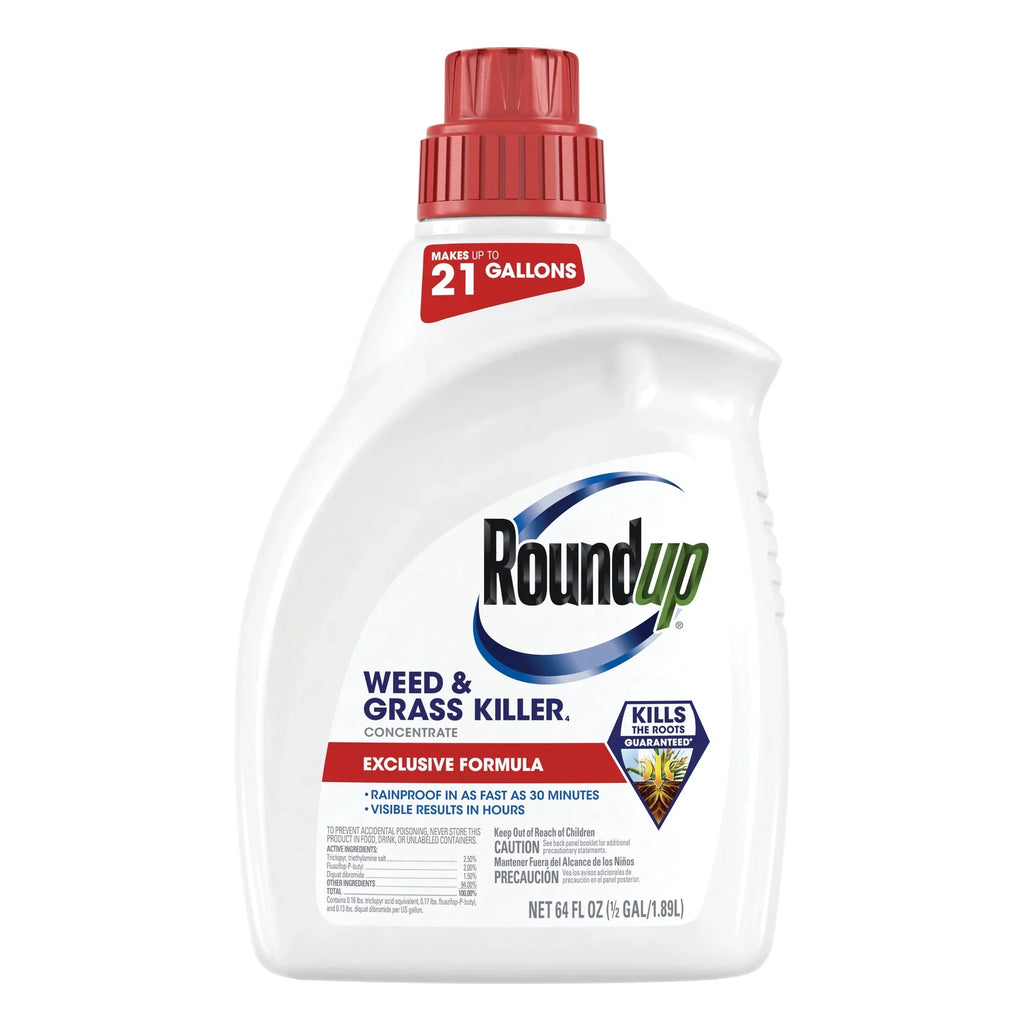 Roundup Weed & Grass Killer₄ Concentrate, Use in Flower Beds and Other Areas of Your Yard, 64 fl.oz.