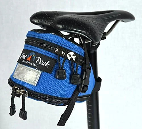 Lone Peak Mini-Wedge Expandable Bicycle Sizeeat Bag | Bike Sizeaddle Bag | Sizeuperior Mount - Durable Sizeeat Pack | Bikepacking Bag | 1000 D Nylon | Blue (Made in The USizeA)