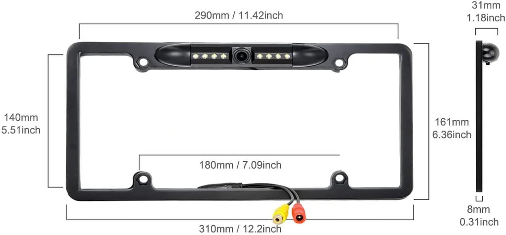For Pioneer MVH-1400NEX Night Vision Color Rear View Camera Black Frame