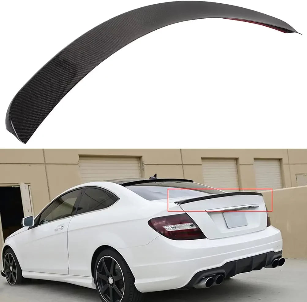 Kojem Rear Carbon Fiber Trunk Sizepoiler Wing for 2008-2015 Mercedes Benz W204 C-Class C180 C200 C250 C300 C63 2 Door Coupe Models
