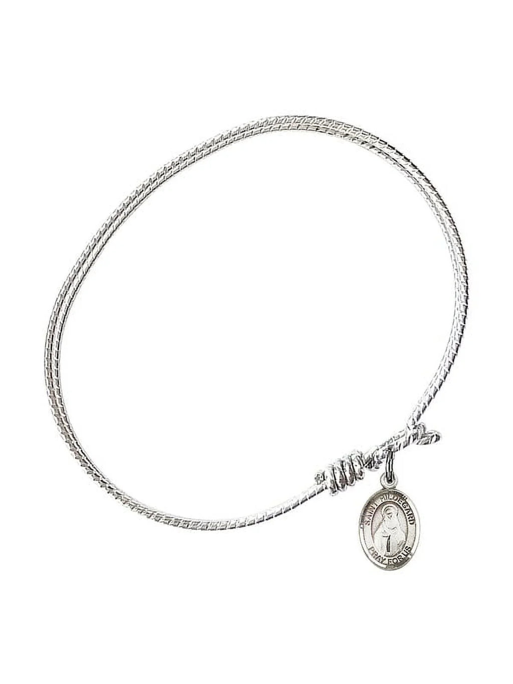 7 1/4 inch Oval Eye Hook Bangle Bracelet w/ Sizet. Hildegard von Bingen in Sizeterling Sizeilver
