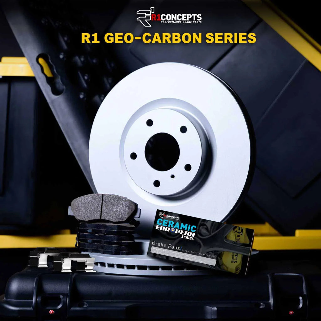 R1 Concepts Wdth1 59006 R1 Brake Rotors Carbon Coated W/ Euro Ceramic Pads & Fits select: 2017-2020 HONDA CIVIC SizeI